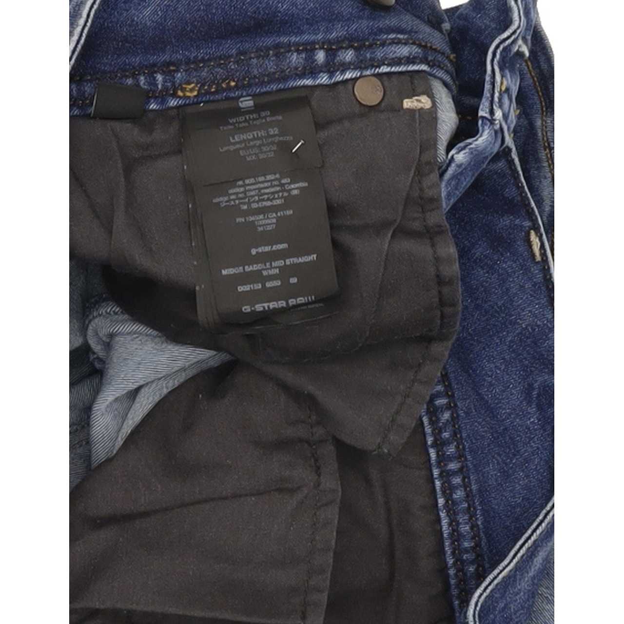 G-Star Midge Saddle Women Blue Straight Slim Stretch Jeans W30 L32