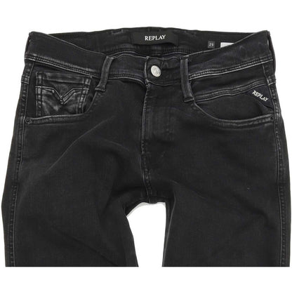 Replay Anbass Men Black Skinny Slim Stretch Jeans W29 L32