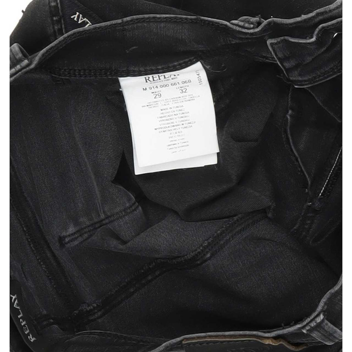Replay Anbass Men Black Skinny Slim Stretch Jeans W29 L32