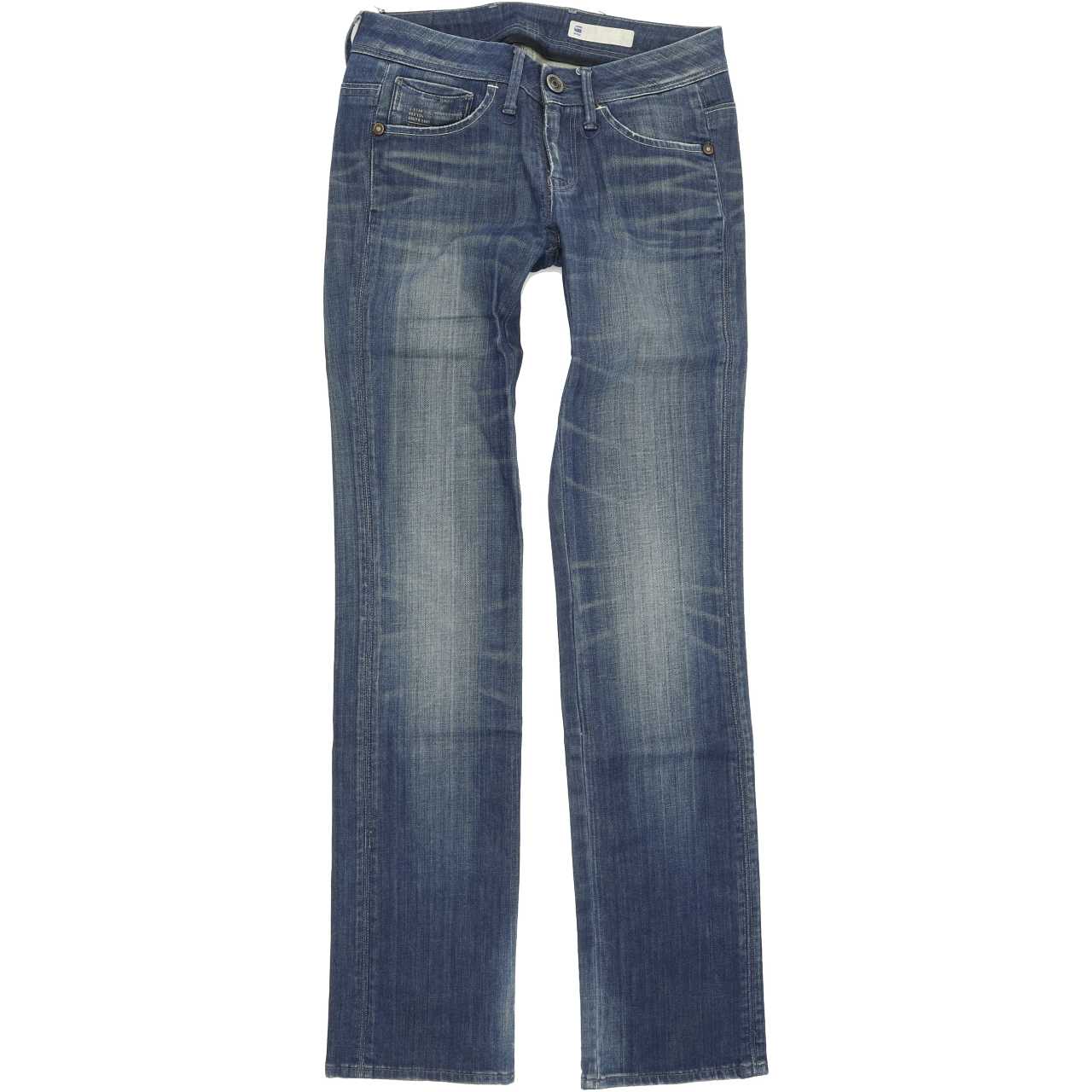 G-Star Nova Midwaist Women Blue Straight Regular Stretch Jeans W24 L32