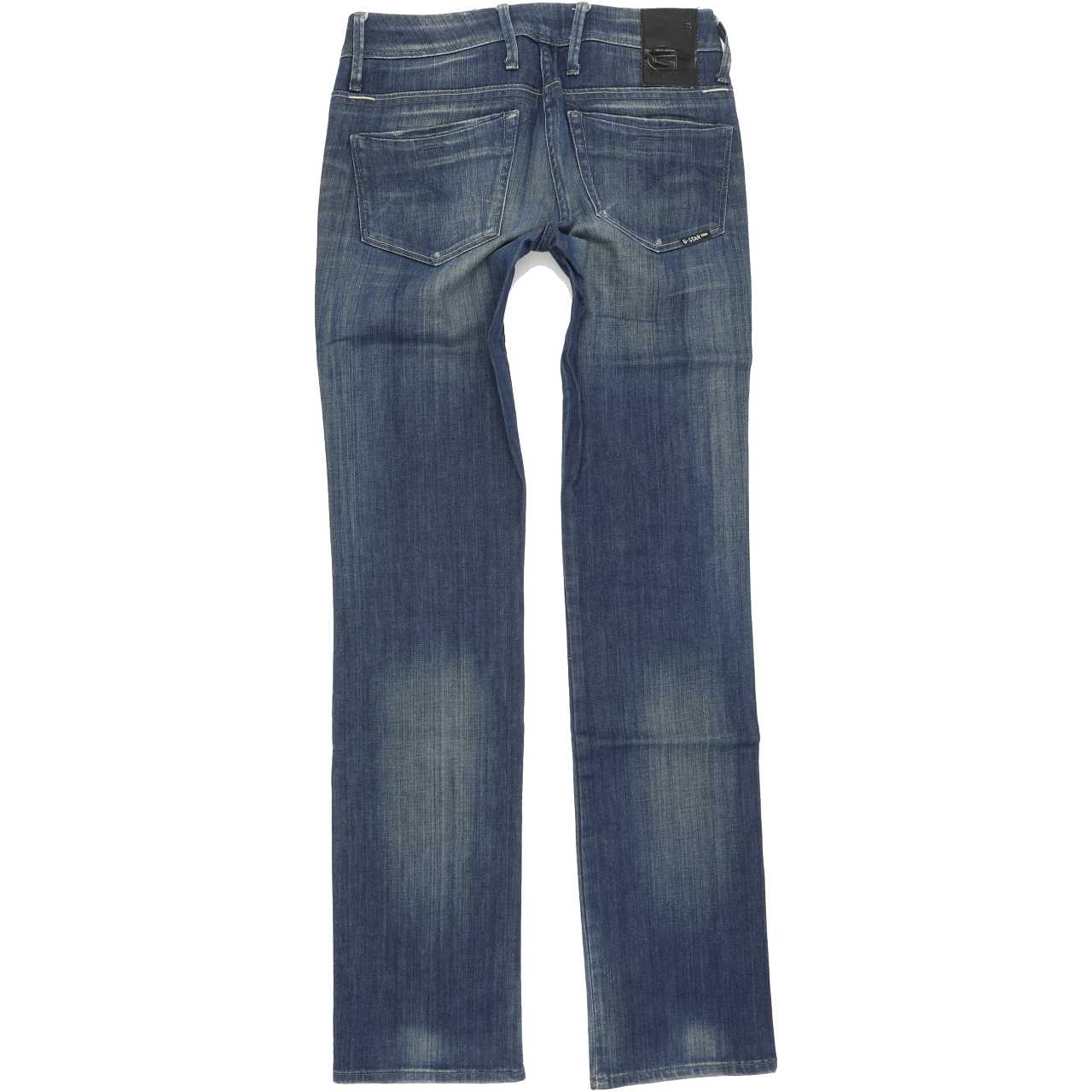 G-Star Nova Midwaist Women Blue Straight Regular Stretch Jeans W24 L32