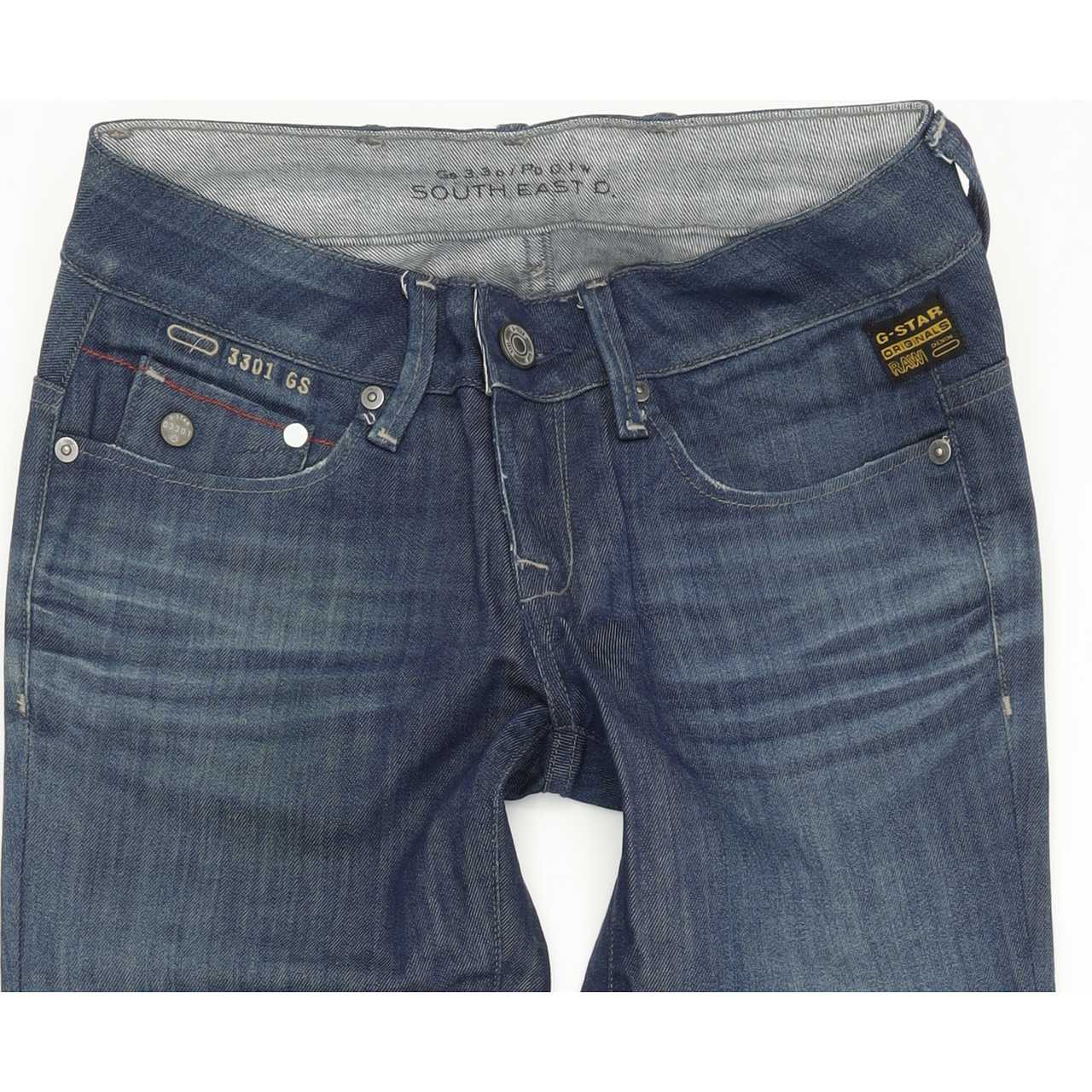 G-Star Frontier Women Blue Straight Regular Stretch Jeans W26 L34