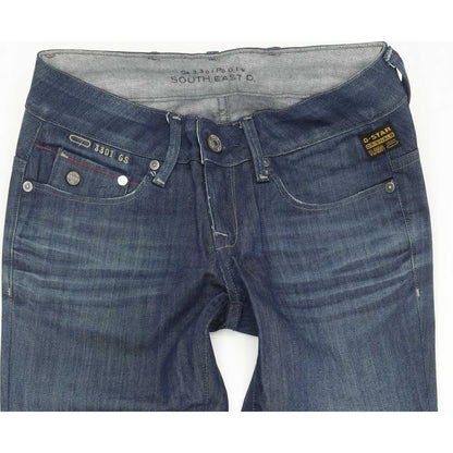 G-Star Frontier Women Blue Straight Regular Stretch Jeans W26 L34