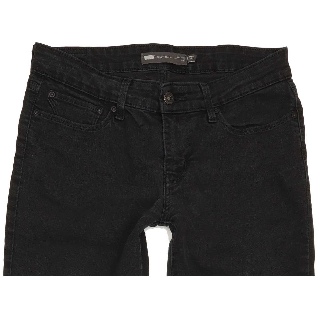 Levi's Slight Curve Women Black Straight Slim Stretch Jeans W27 L27