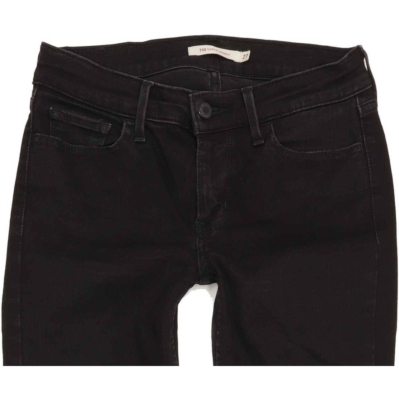 Levi's 710 Women Black Skinny Slim Stretch Jeans W27 L31