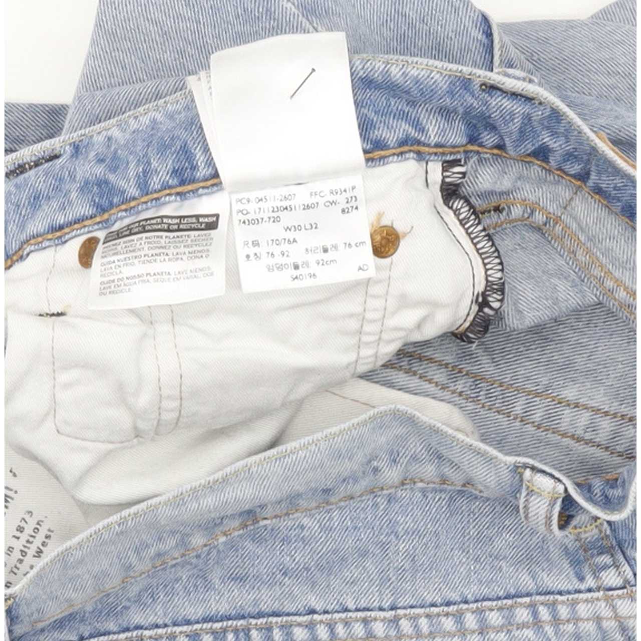 Levi's 511 Men Blue Straight Slim Stretch Jeans W30 L32