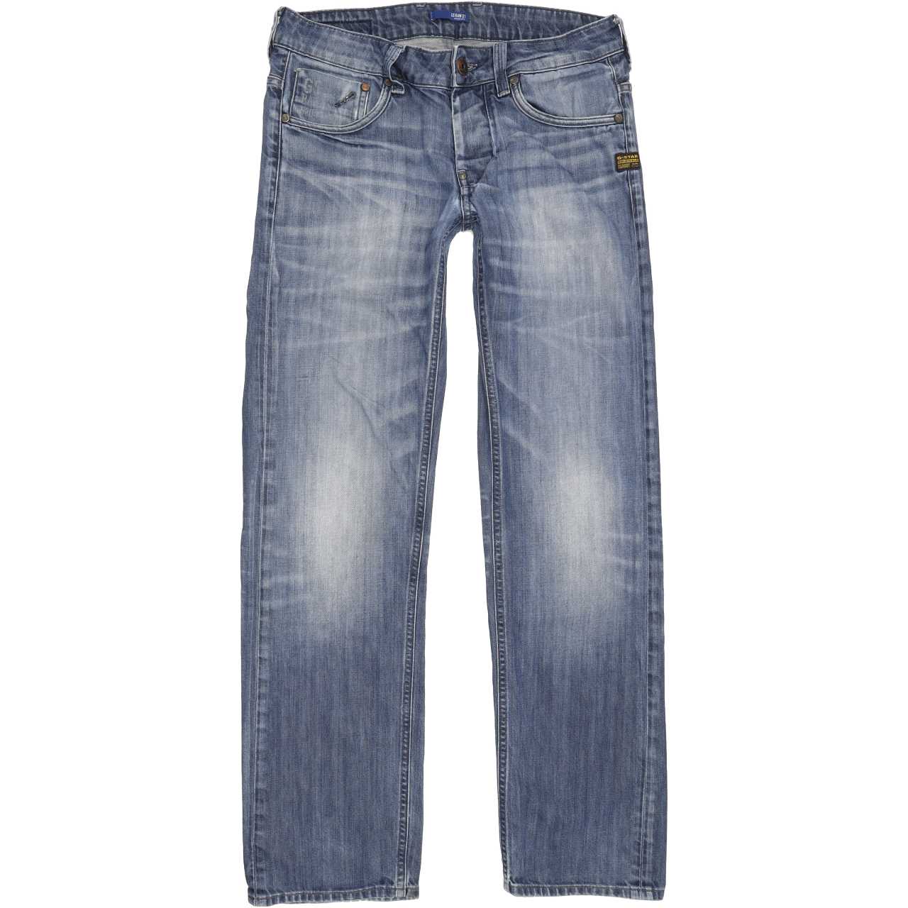 G-Star Attacc Men Blue Straight Slim Jeans W30 L32