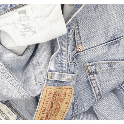 Levi's 505 Men Blue Straight Slim Jeans W35 L30