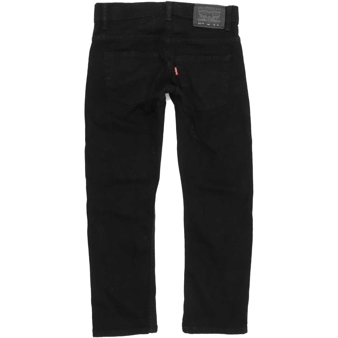Levi's 511 Kids Black Straight Slim Stretch Jeans W24 L22