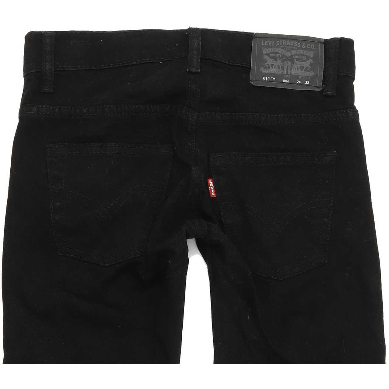 Levi's 511 Kids Black Straight Slim Stretch Jeans W24 L22