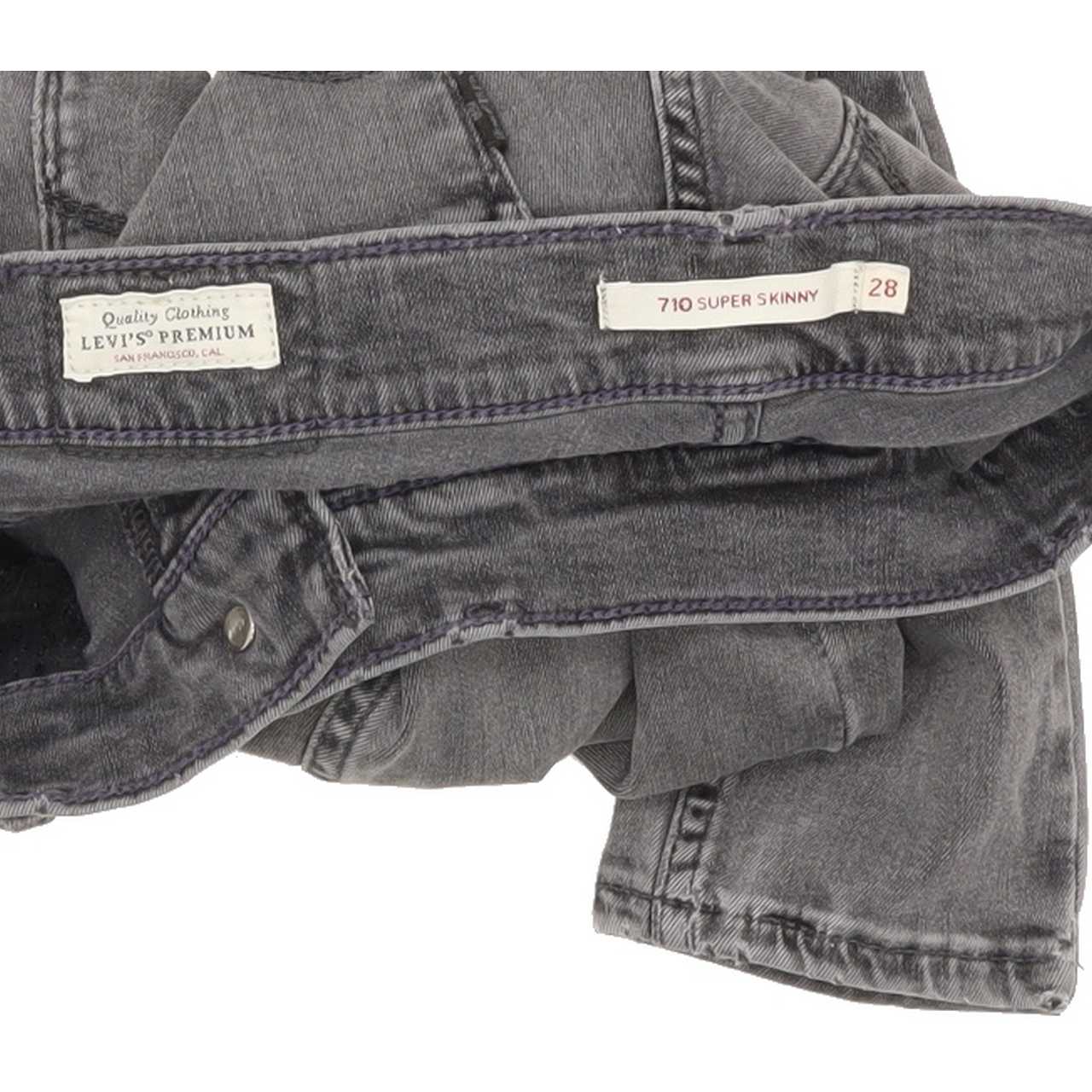 Levi's 710 Women Grey Skinny Slim Stretch Jeans W28 L29