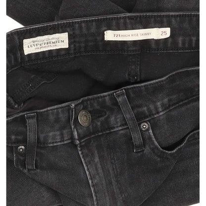 Levi's 721 High Rise Women Black Skinny Stretch Jeans W25 L29
