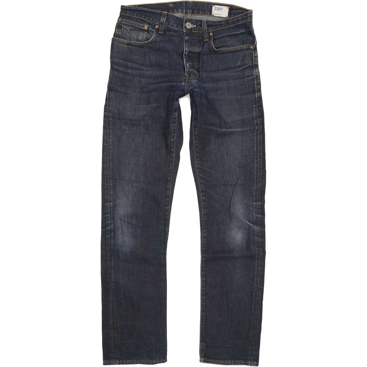G-Star 3301 Men Blue Straight Slim Jeans W31 L32