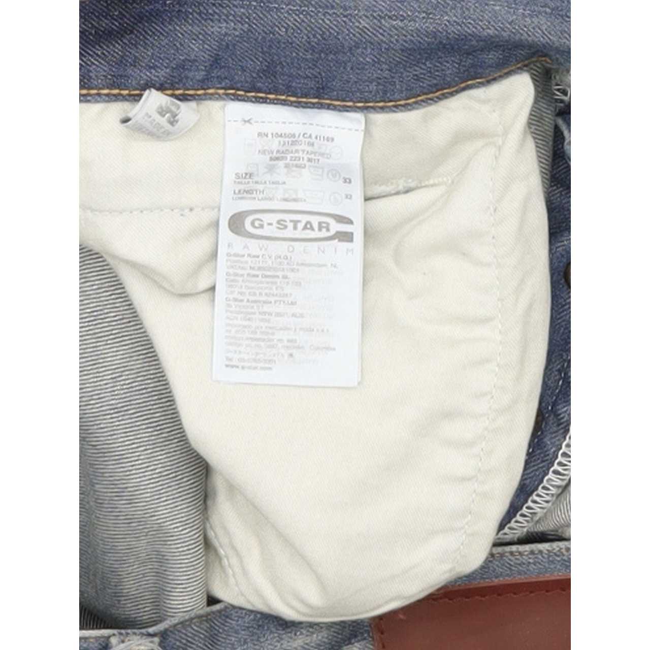G-Star New Radar Men Blue Tapered Regular Jeans W33 L32