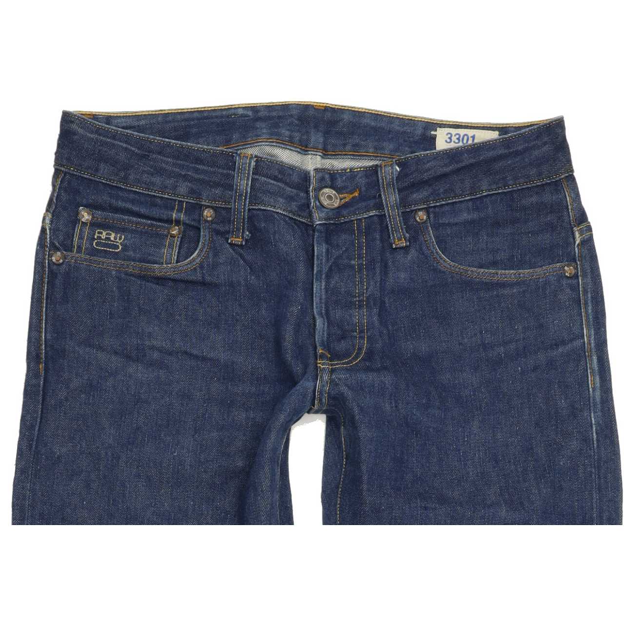 G-Star 3301 Men Blue Straight Slim Jeans W31 L30