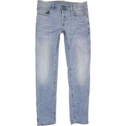 G-Star 3301 Men Blue Straight Slim Stretch Jeans W33 L32