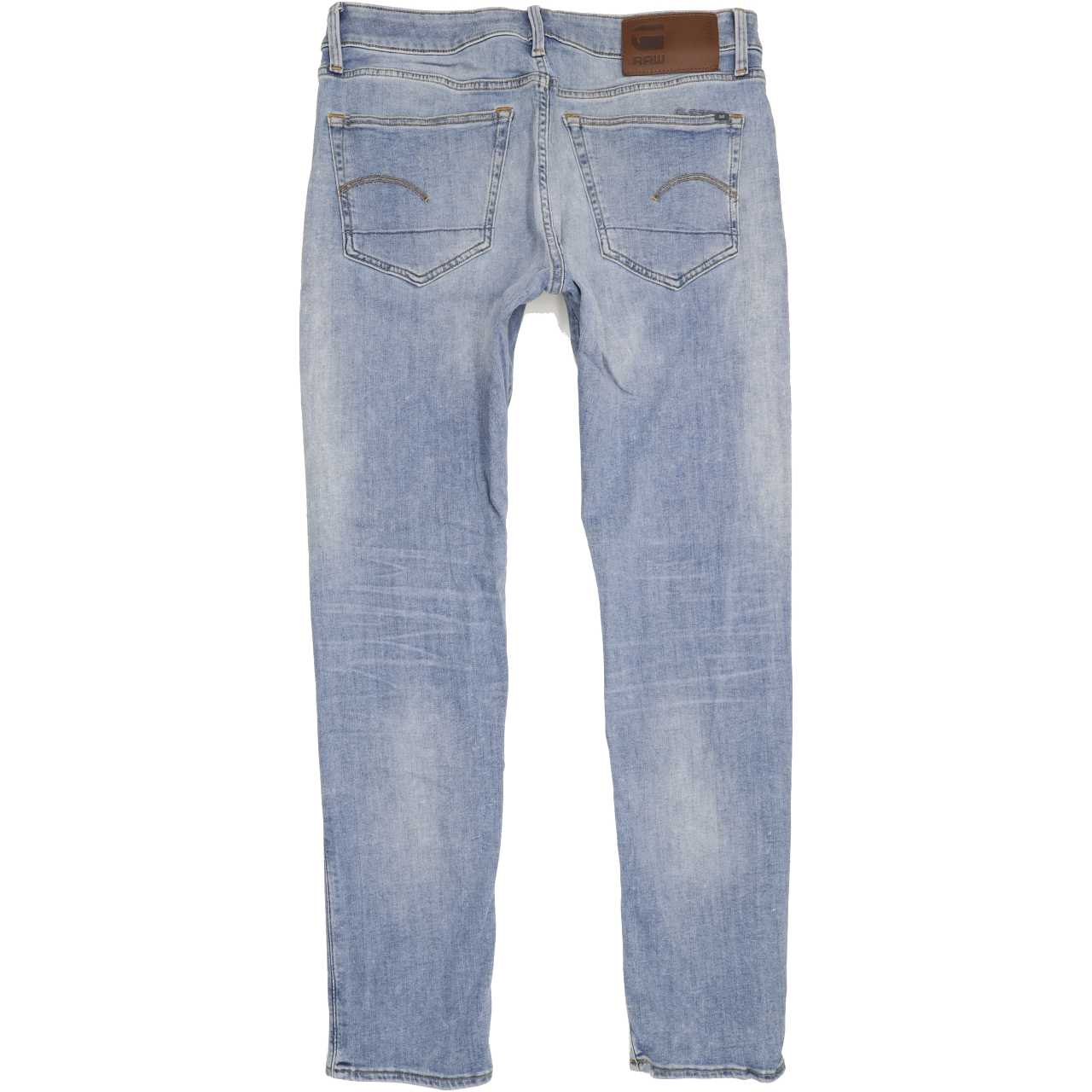 G-Star 3301 Men Blue Straight Slim Stretch Jeans W33 L32