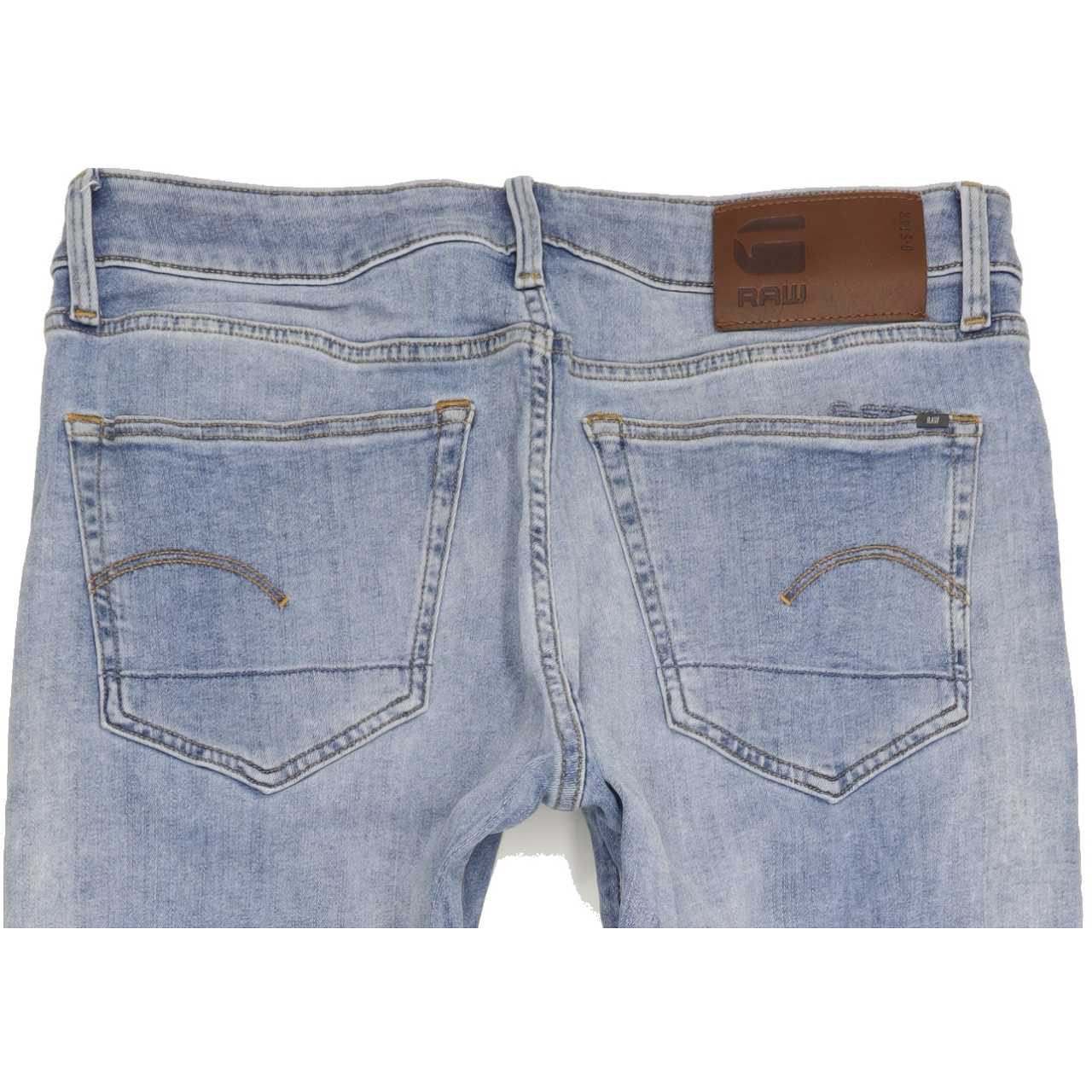G-Star 3301 Men Blue Straight Slim Stretch Jeans W33 L32