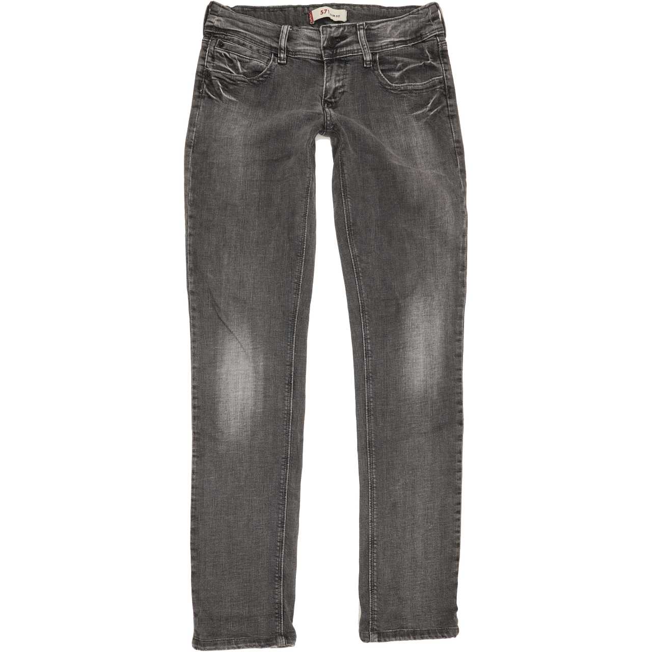 Levi's 571 Women Charcoal Straight Slim Stretch Jeans W28 L31