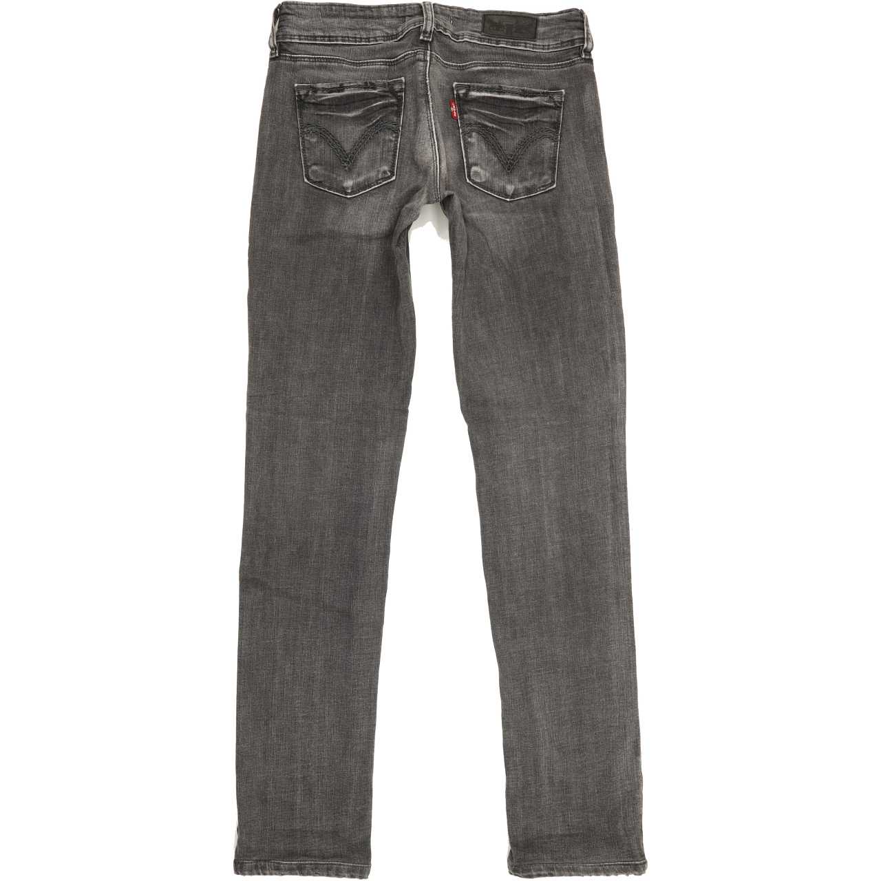 Levi's 571 Women Charcoal Straight Slim Stretch Jeans W28 L31