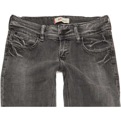 Levi's 571 Women Charcoal Straight Slim Stretch Jeans W28 L31