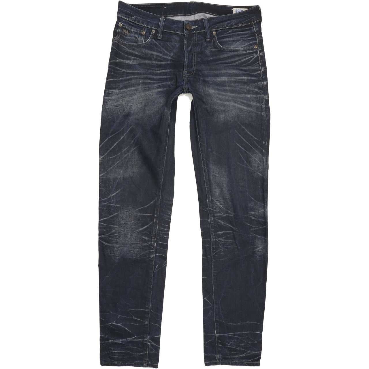 G-Star 3301 Men Blue Tapered Slim Jeans W33 L34