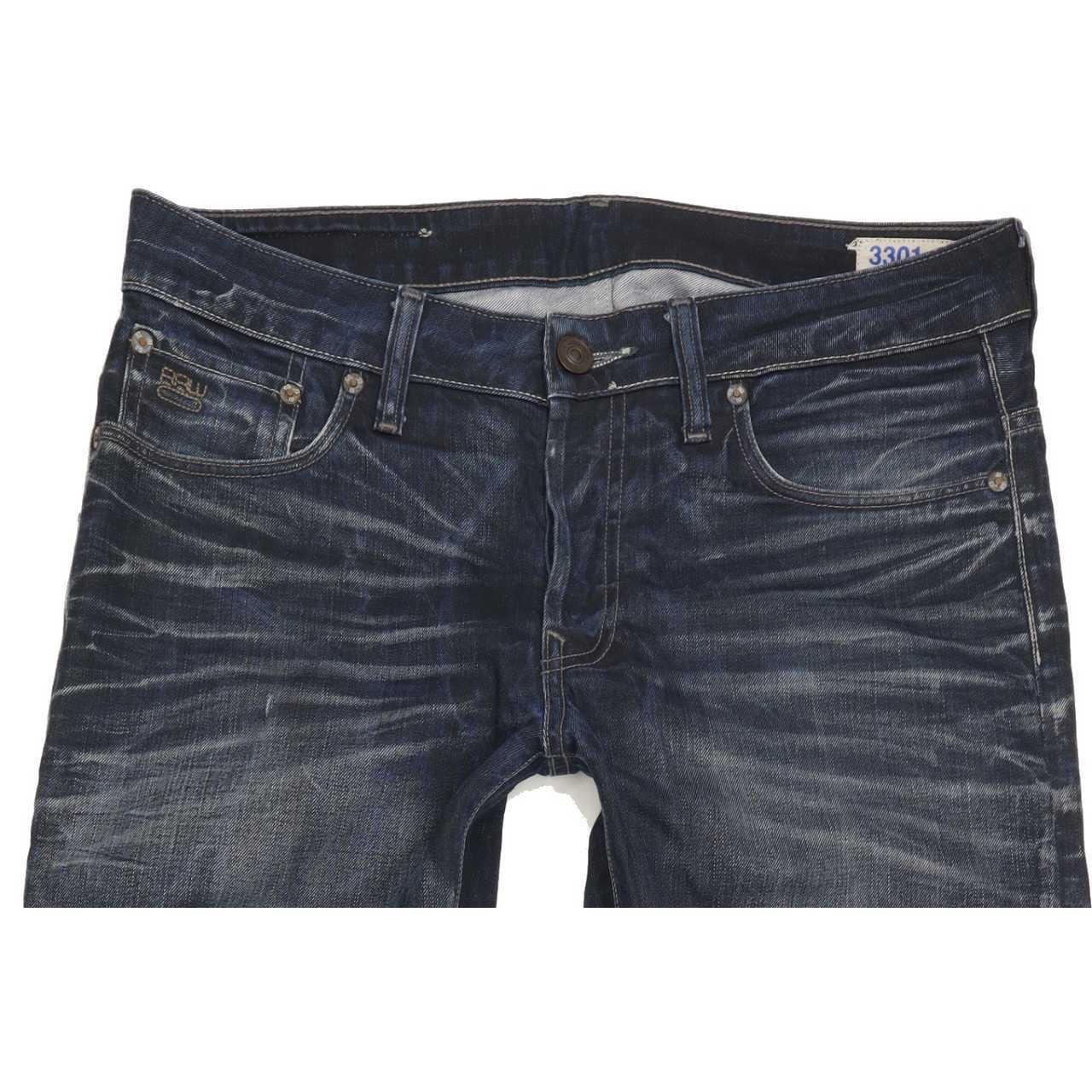 G-Star 3301 Men Blue Tapered Slim Jeans W33 L34