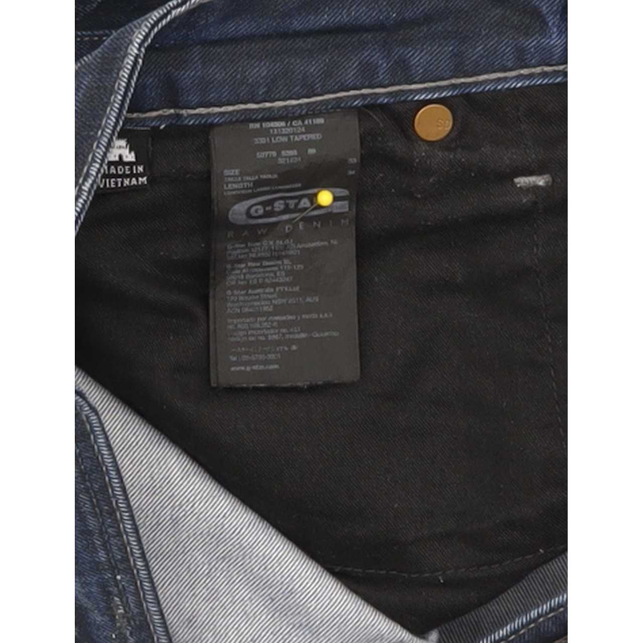 G-Star 3301 Men Blue Tapered Slim Jeans W33 L34