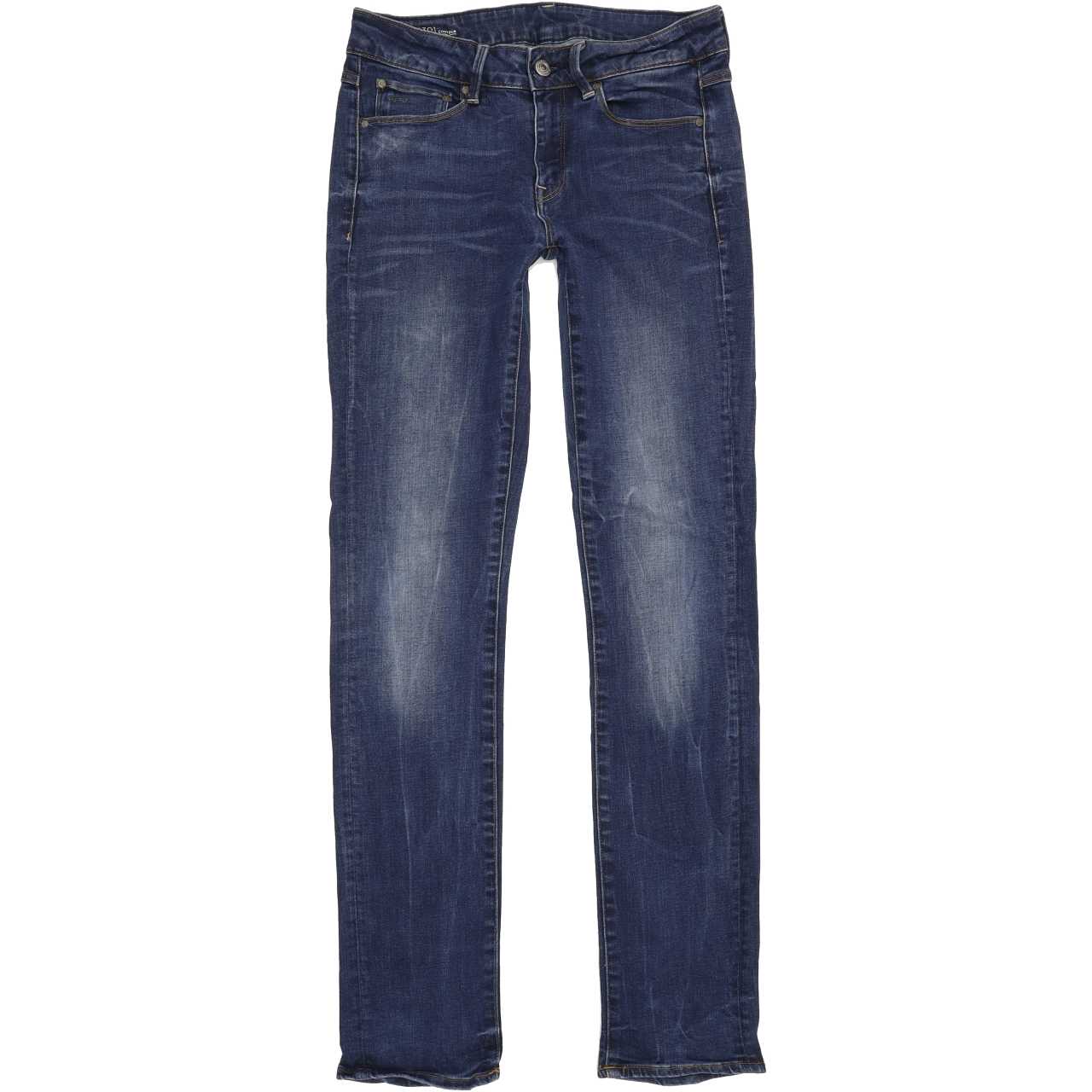 G-Star 3301 Contour Women Blue Straight Regular Jeans W28 L32