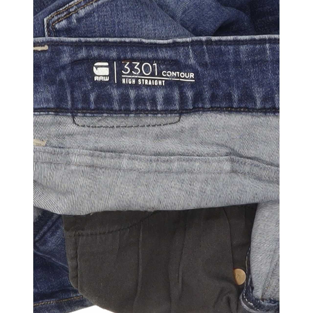 G-Star 3301 Contour Women Blue Straight Regular Jeans W28 L32
