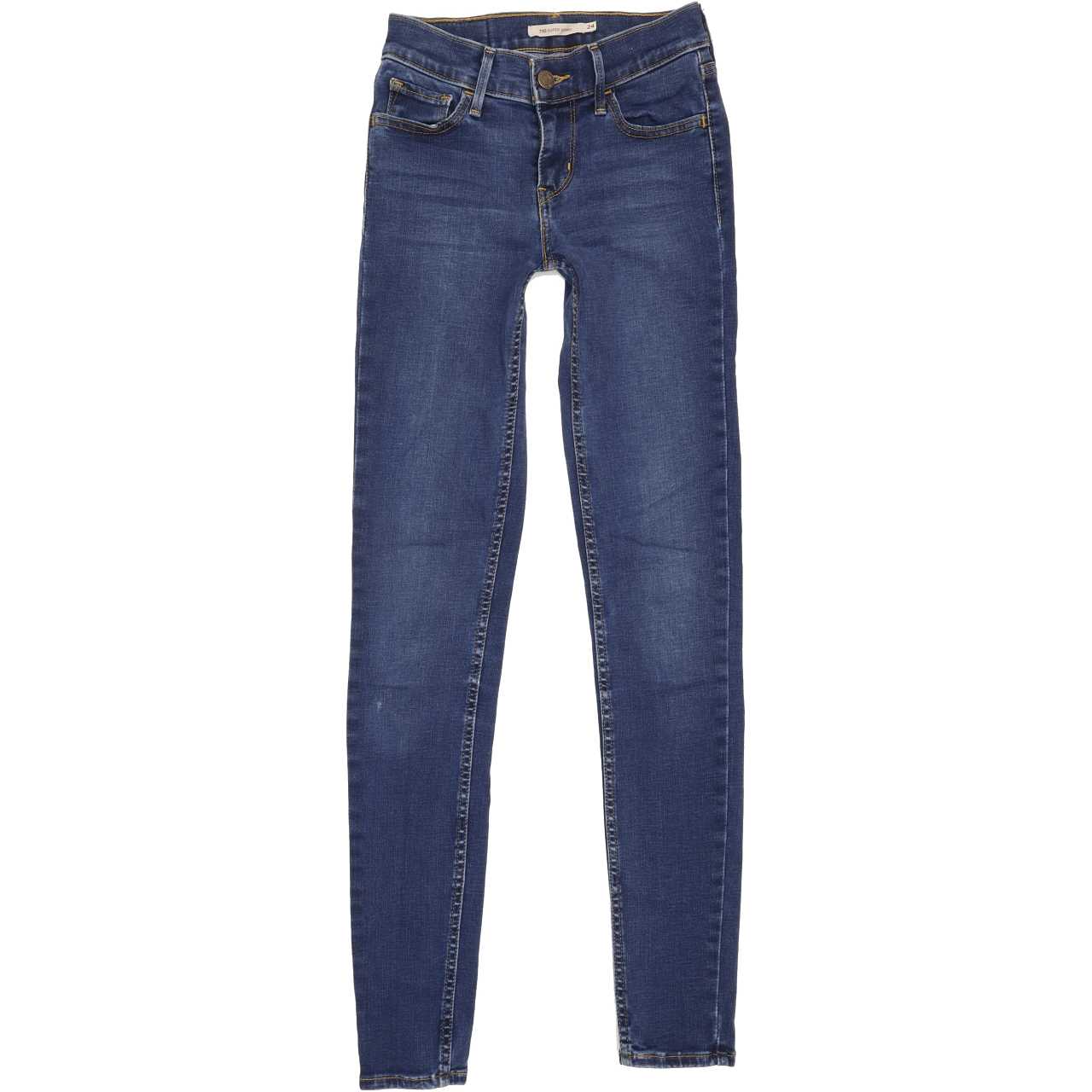 Levi's 710 Women Blue Skinny Slim Stretch Jeans W24 L29