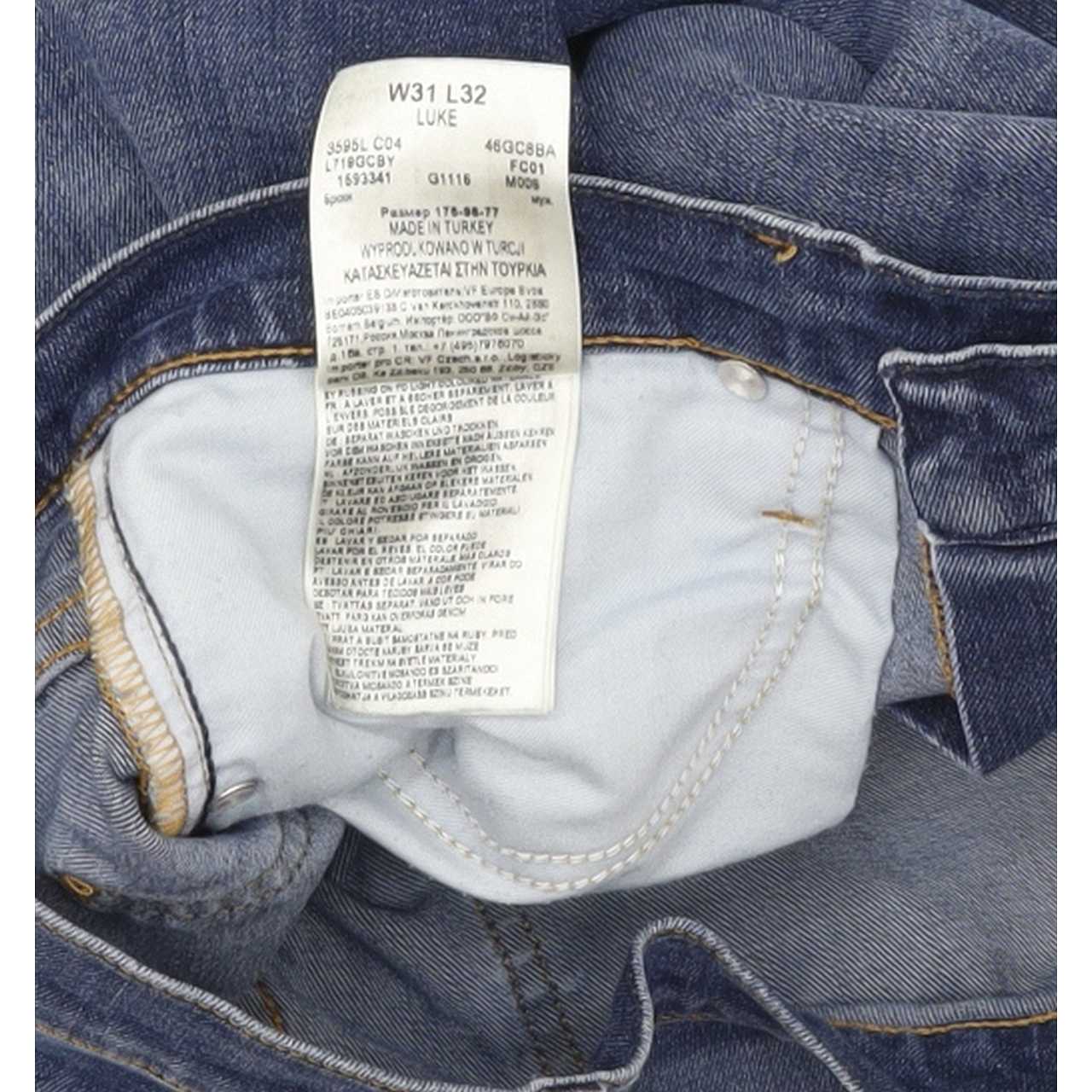 Lee Luke Men Blue Skinny Slim Stretch Jeans W31 L32