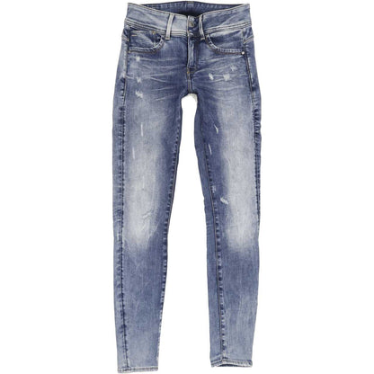 G-Star Lynn Mid Women Blue Skinny Regular Stretch Jeans W28 L31