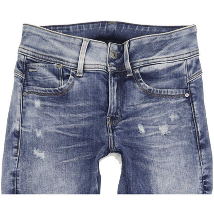 G-Star Lynn Mid Women Blue Skinny Regular Stretch Jeans W28 L31