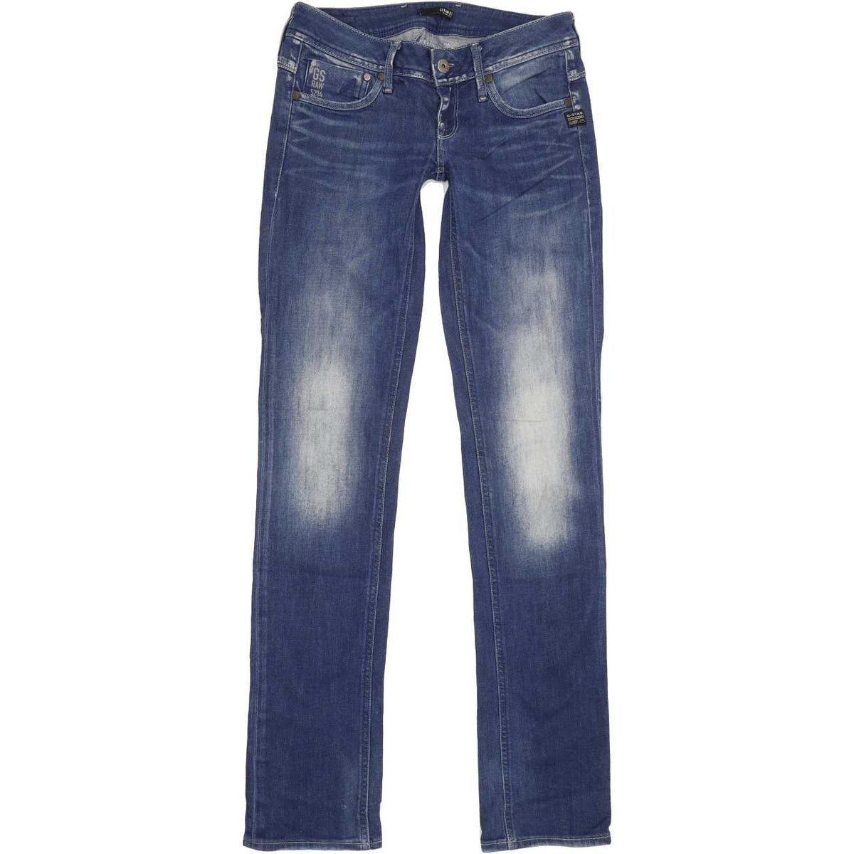 G-Star Attacc Women Blue Straight Slim Stretch Jeans W27 L34