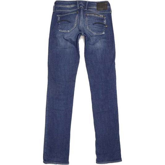G-Star Attacc Women Blue Straight Slim Stretch Jeans W27 L34