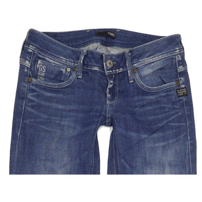 G-Star Attacc Women Blue Straight Slim Stretch Jeans W27 L34