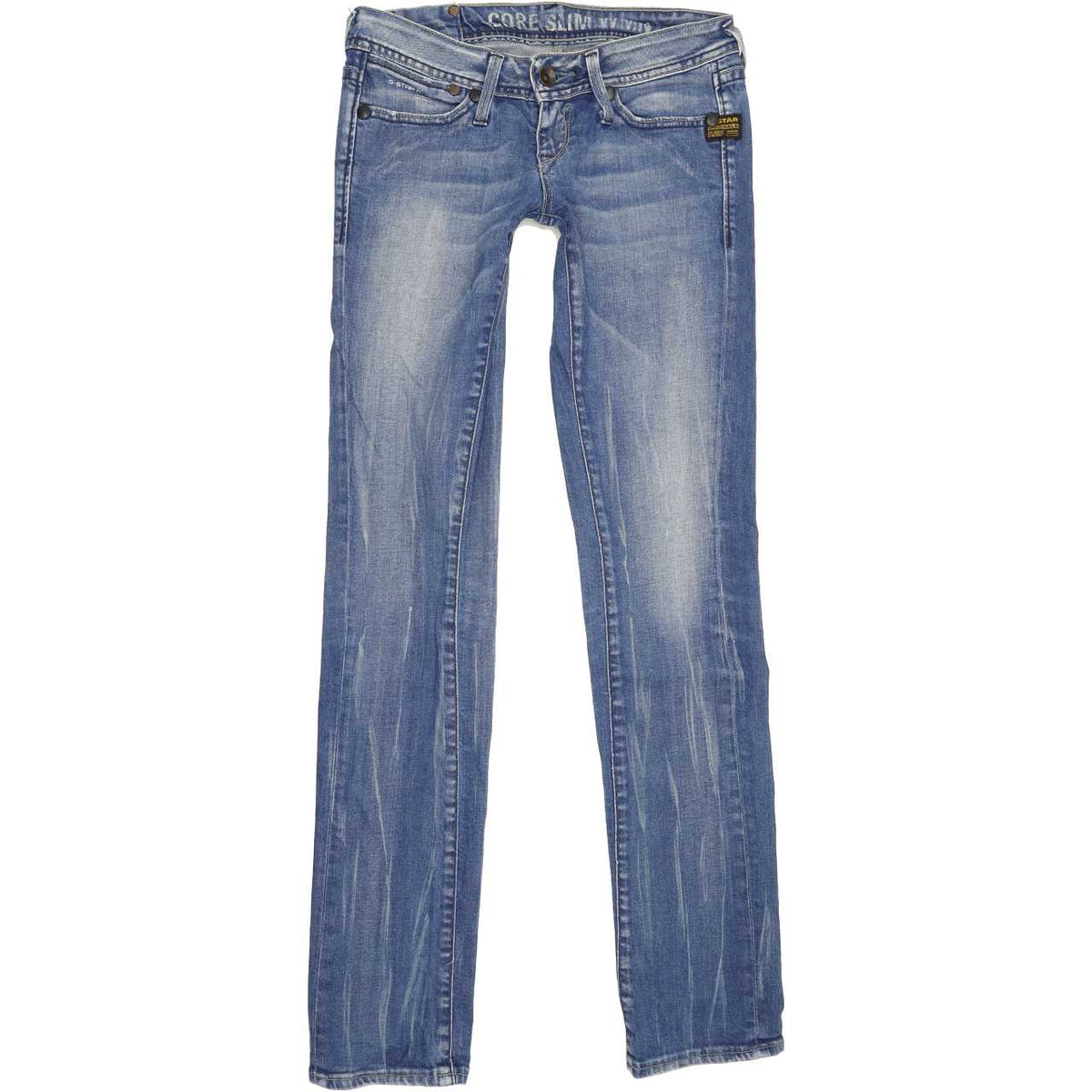 G-Star Core Women Blue Straight Slim Stretch Jeans W26 L33