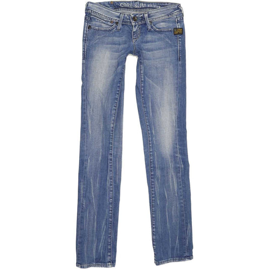 G-Star Core Women Blue Straight Slim Stretch Jeans W26 L33