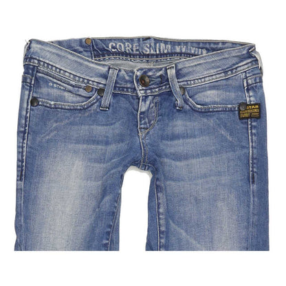G-Star Core Women Blue Straight Slim Stretch Jeans W26 L33