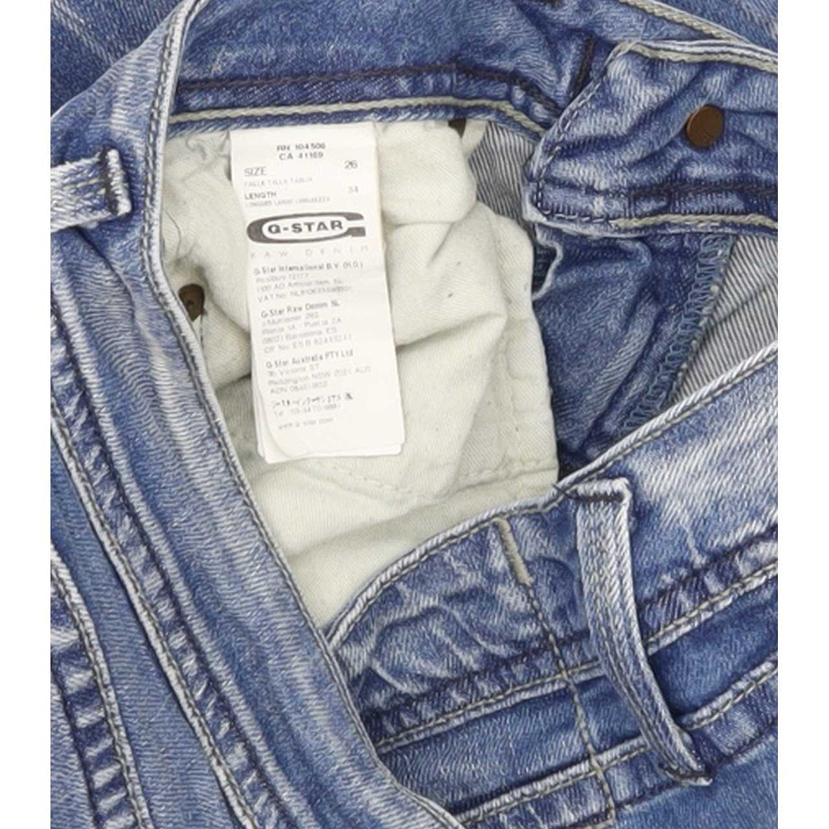 G-Star Core Women Blue Straight Slim Stretch Jeans W26 L33
