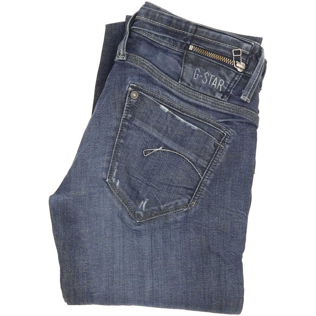 G-Star Women Blue Straight Slim Jeans W26 L34