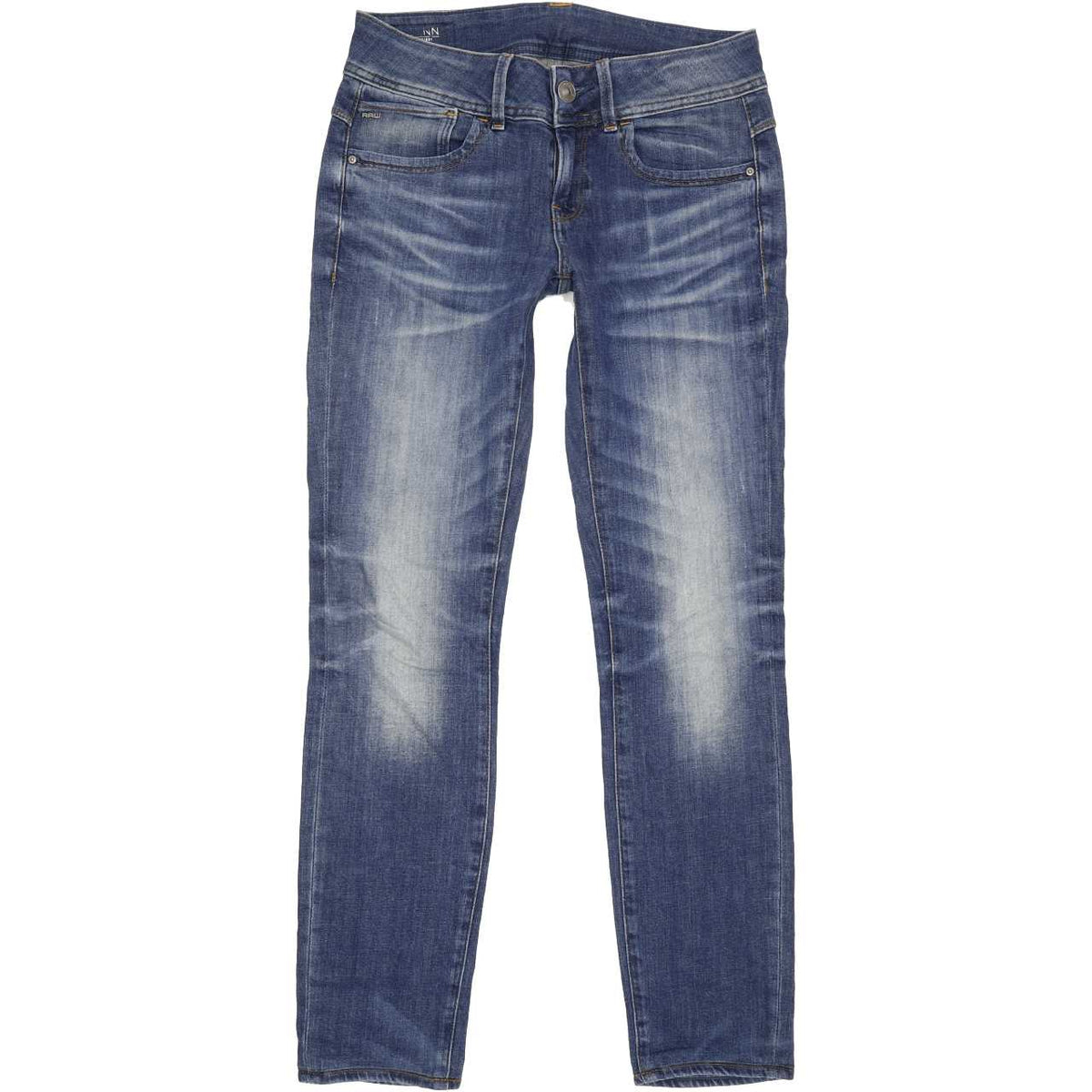 G-Star Lynn Mid Women Blue Skinny Slim Stretch Jeans W26 L29