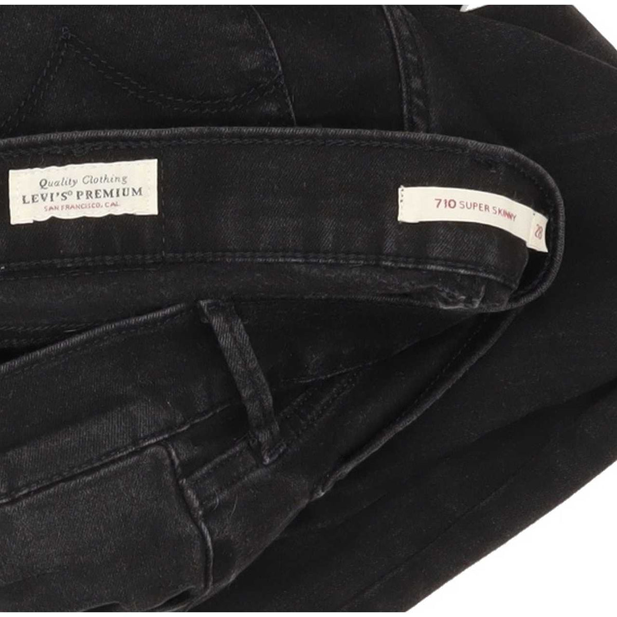 Levi's 710 Women Black Skinny Slim Stretch Jeans W28 L31
