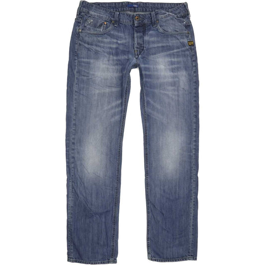 G-Star Attacc Men Blue Straight Slim Jeans W36 L33