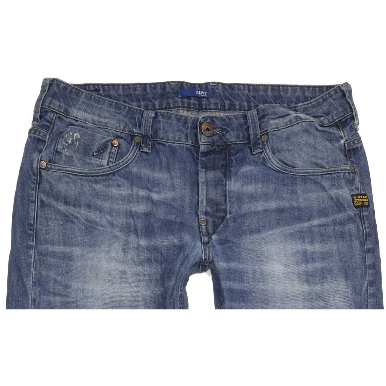G-Star Attacc Men Blue Straight Slim Jeans W36 L33