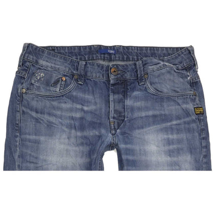 G-Star Attacc Men Blue Straight Slim Jeans W36 L33