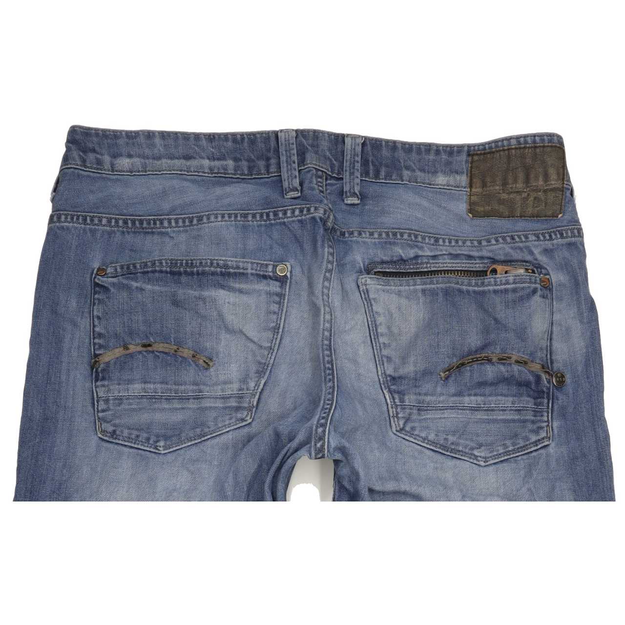 G-Star Attacc Men Blue Straight Slim Jeans W36 L33