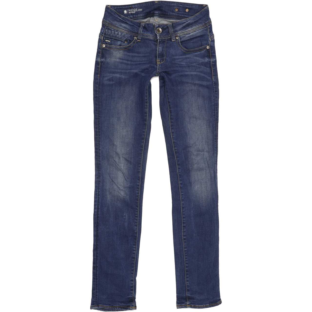G-Star Midge Saddle Women Blue Straight Slim Stretch Jeans W26 L32