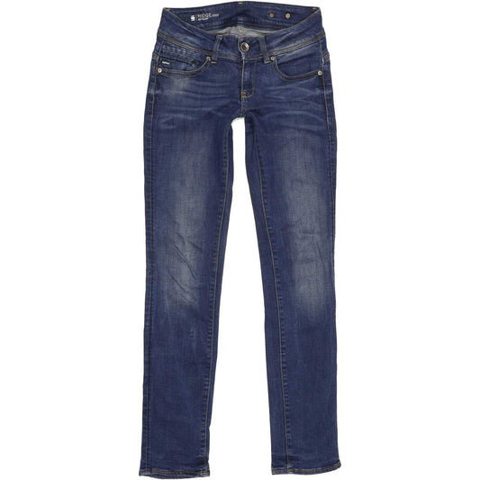 G-Star Midge Saddle Women Blue Straight Slim Stretch Jeans W26 L32